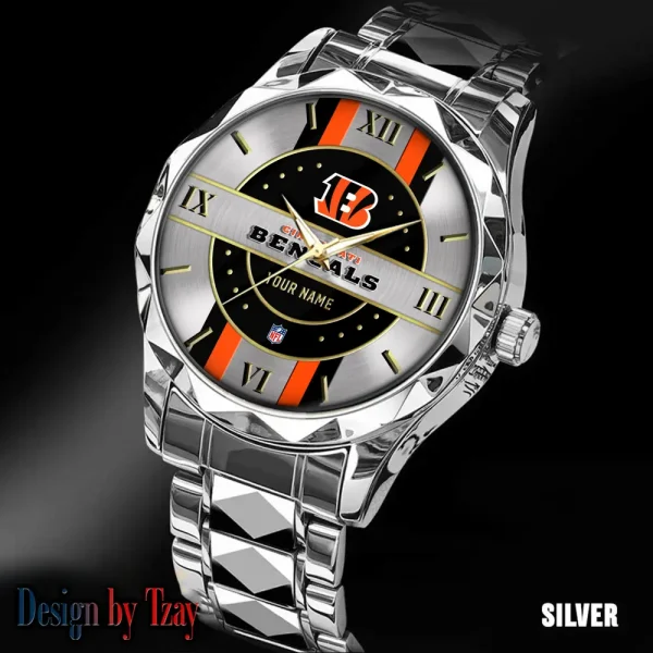 Cincinnati Bengals Business Watch For Men Automatic Mechanical Stainless Steel Band 2025 SPTDMW487 - Image 2