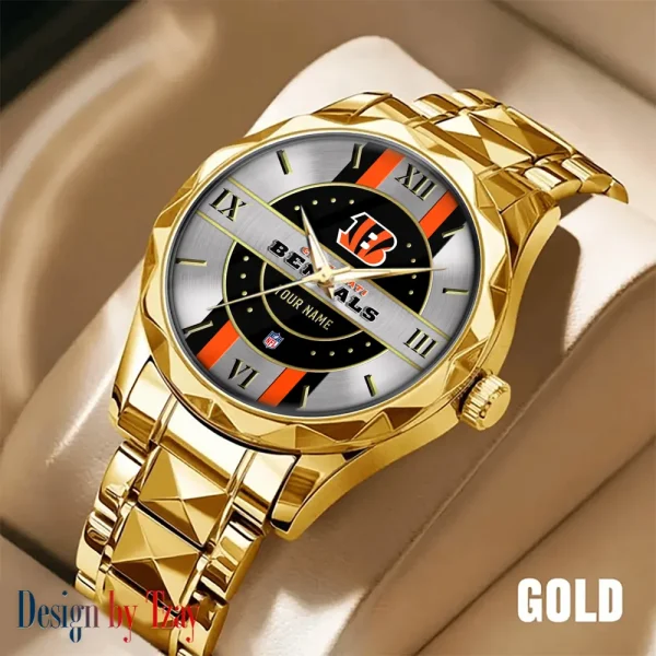 Cincinnati Bengals Business Watch For Men Automatic Mechanical Stainless Steel Band 2025 SPTDMW487 - Image 3