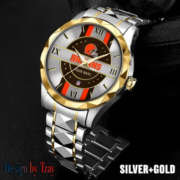 Cleveland Browns Business Watch For Men Automatic Mechanical Stainless Steel Band 2025 SPTDMW488 - Image 3