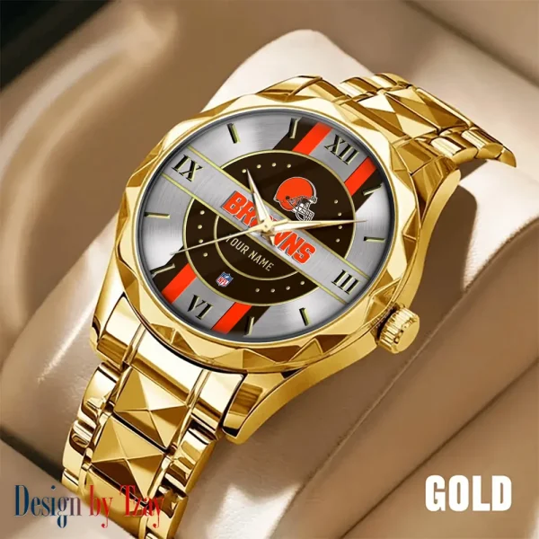 Cleveland Browns Business Watch For Men Automatic Mechanical Stainless Steel Band 2025 SPTDMW488 - Image 4