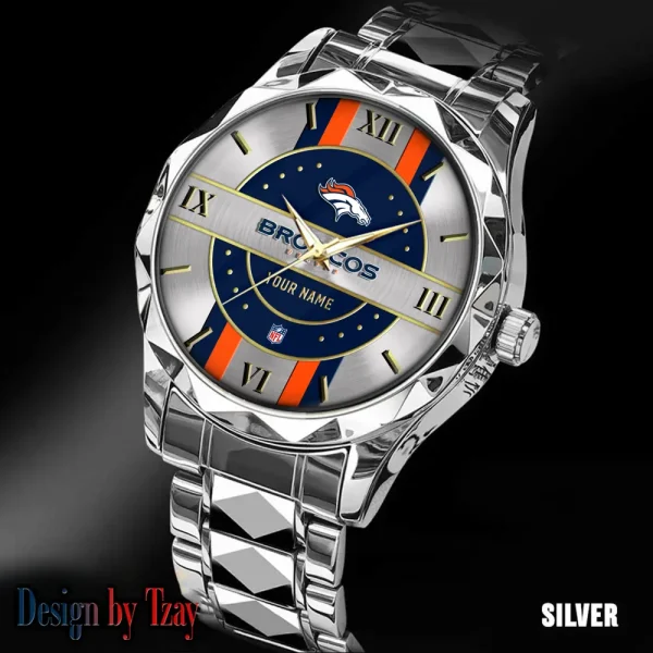Denver Broncos Business Watch For Men Automatic Mechanical Stainless Steel Band 2025 SPTDMW490