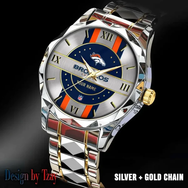 Denver Broncos Business Watch For Men Automatic Mechanical Stainless Steel Band 2025 SPTDMW490 - Image 4