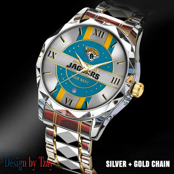 Jacksonville Jaguars Business Watch For Men Automatic Mechanical Stainless Steel Band 2025 SPTDMW495 - Image 3