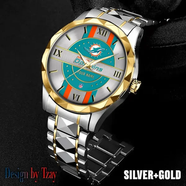 Miami Dolphins Business Watch For Men Automatic Mechanical Stainless Steel Band 2025 SPTDMW500