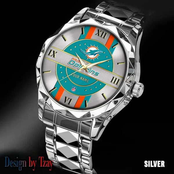 Miami Dolphins Business Watch For Men Automatic Mechanical Stainless Steel Band 2025 SPTDMW500 - Image 4