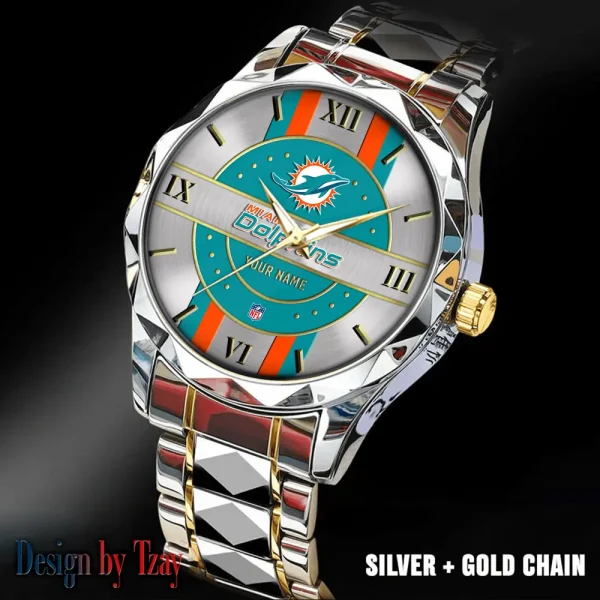 Miami Dolphins Business Watch For Men Automatic Mechanical Stainless Steel Band 2025 SPTDMW500 - Image 5