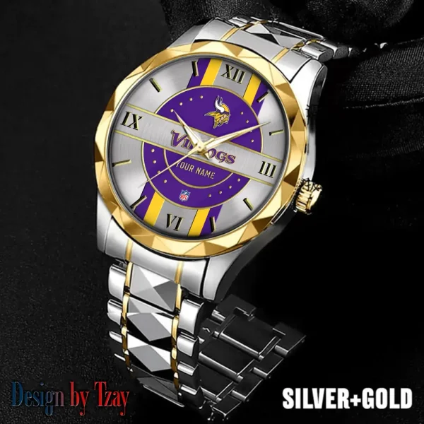Minnesota Vikings Business Watch For Men Automatic Mechanical Stainless Steel Band 2025 SPTDMW501 - Image 3