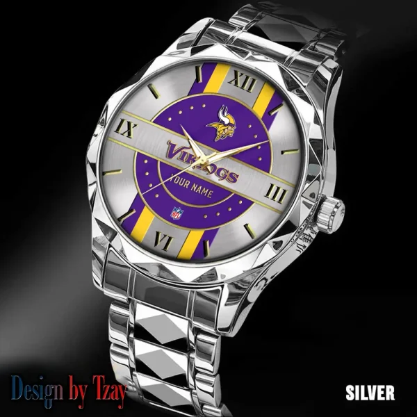 Minnesota Vikings Business Watch For Men Automatic Mechanical Stainless Steel Band 2025 SPTDMW501