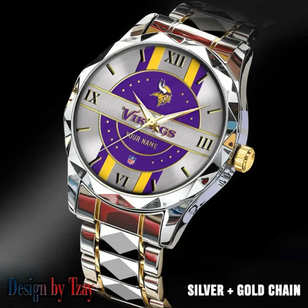 Minnesota Vikings Business Watch For Men Automatic Mechanical Stainless Steel Band 2025 SPTDMW501 - Image 4