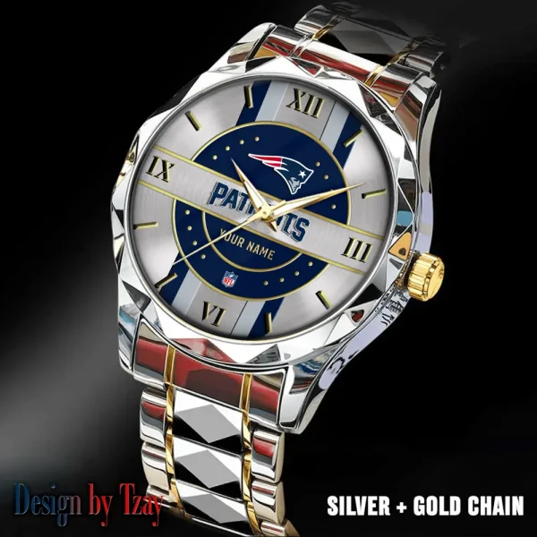 New England Patriots Business Watch For Men Automatic Mechanical Stainless Steel Band 2025 SPTDMW502