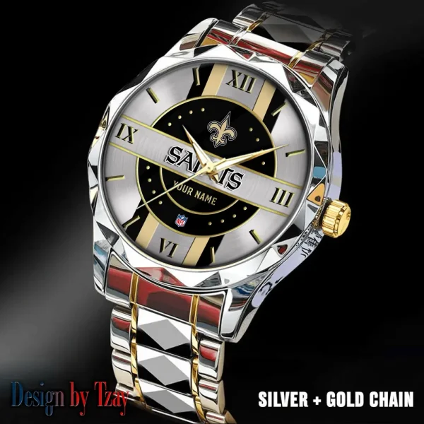 New Orleans Saints Business Watch For Men Automatic Mechanical Stainless Steel Band 2025 SPTDMW503 - Image 4