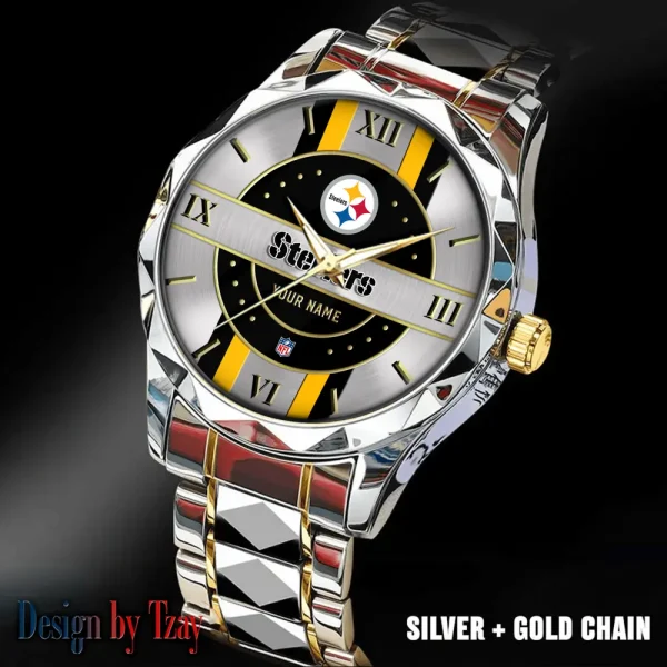 Pittsburgh Steelers Business Watch For Men Automatic Mechanical Stainless Steel Band 2025 SPTDMW507 - Image 4