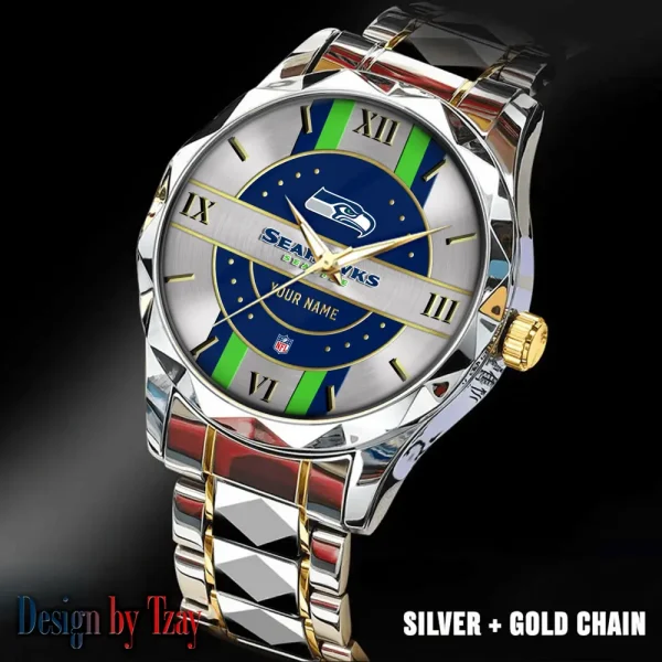 Seattle Seahawks Business Watch For Men Automatic Mechanical Stainless Steel Band 2025 SPTDMW509 - Image 3