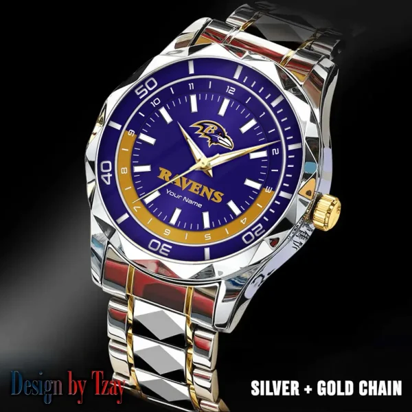 Baltimore Ravens Business Watch For Men Automatic Mechanical Stainless Steel Band 2025 SPTDMW515 - Image 2