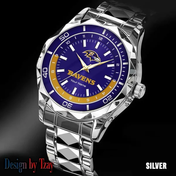 Baltimore Ravens Business Watch For Men Automatic Mechanical Stainless Steel Band 2025 SPTDMW515 - Image 3