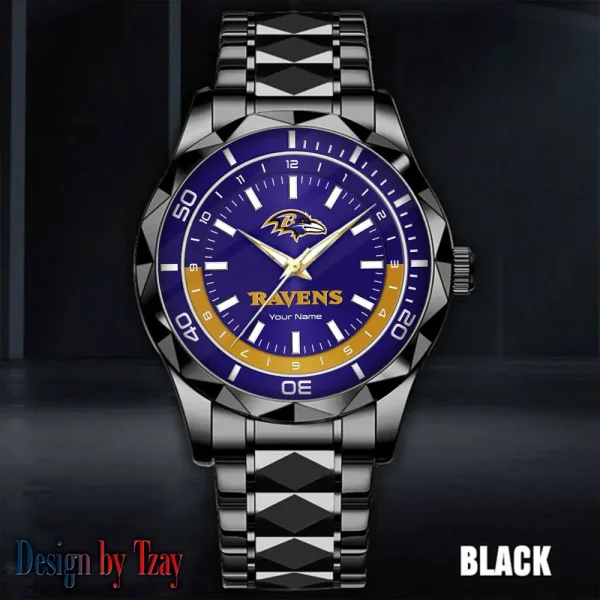 Baltimore Ravens Business Watch For Men Automatic Mechanical Stainless Steel Band 2025 SPTDMW515 - Image 4