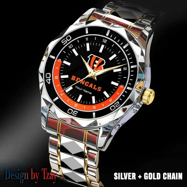 Cincinnati Bengals Business Watch For Men Automatic Mechanical Stainless Steel Band 2025 SPTDMW519