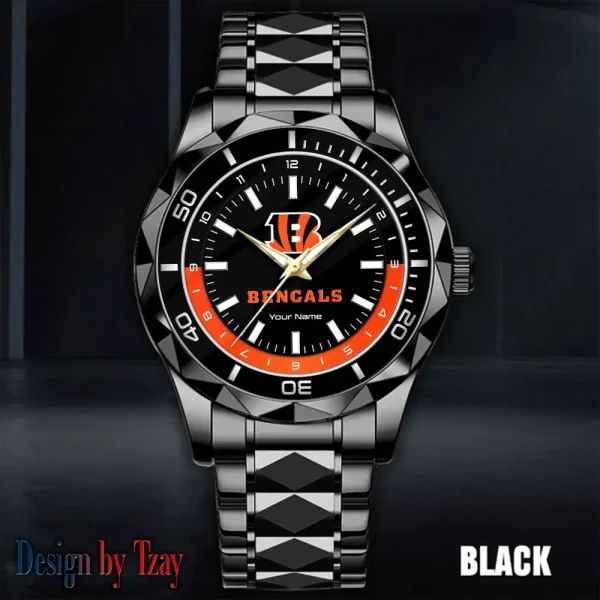 Cincinnati Bengals Business Watch For Men Automatic Mechanical Stainless Steel Band 2025 SPTDMW519 - Image 3