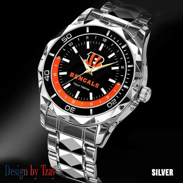 Cincinnati Bengals Business Watch For Men Automatic Mechanical Stainless Steel Band 2025 SPTDMW519 - Image 4