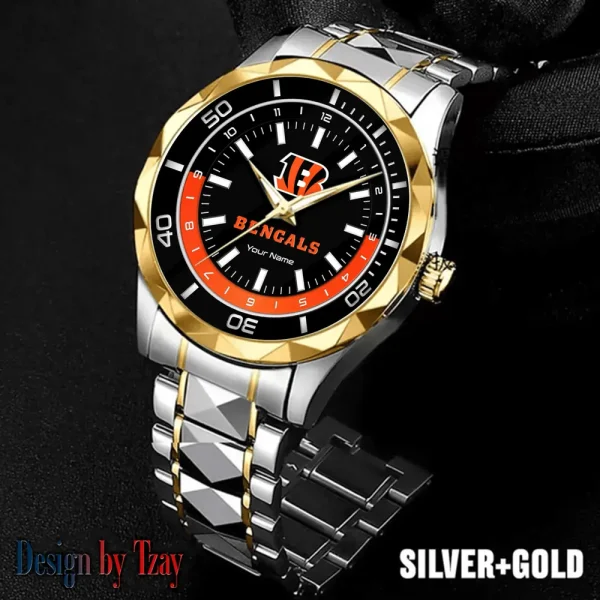 Cincinnati Bengals Business Watch For Men Automatic Mechanical Stainless Steel Band 2025 SPTDMW519 - Image 5
