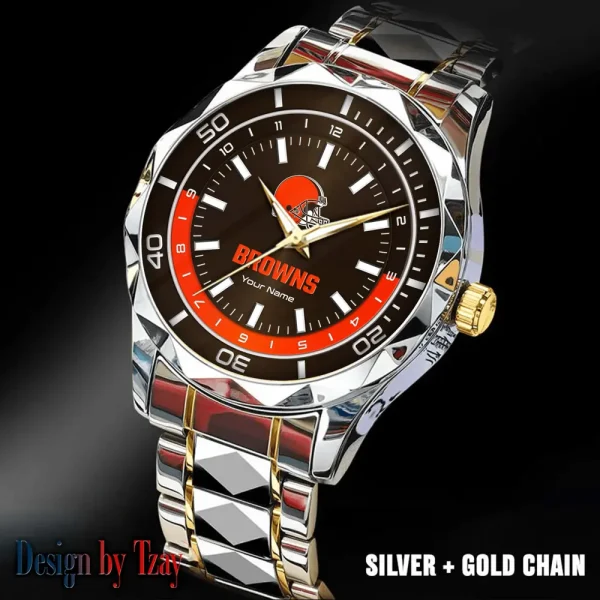 Cleveland Browns Business Watch For Men Automatic Mechanical Stainless Steel Band 2025 SPTDMW520 - Image 3