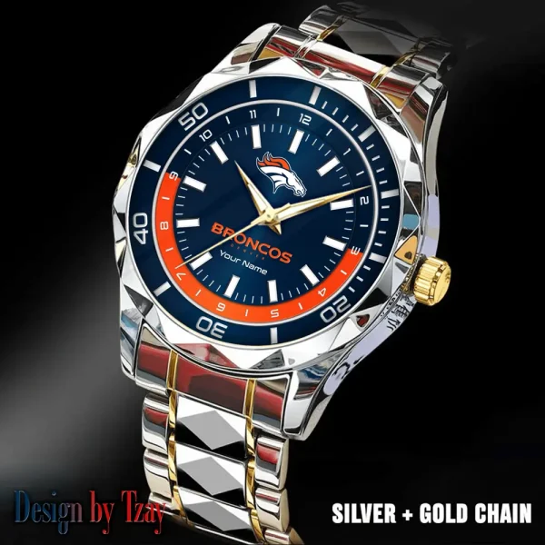 Denver Broncos Business Watch For Men Automatic Mechanical Stainless Steel Band 2025 SPTDMW522 - Image 3