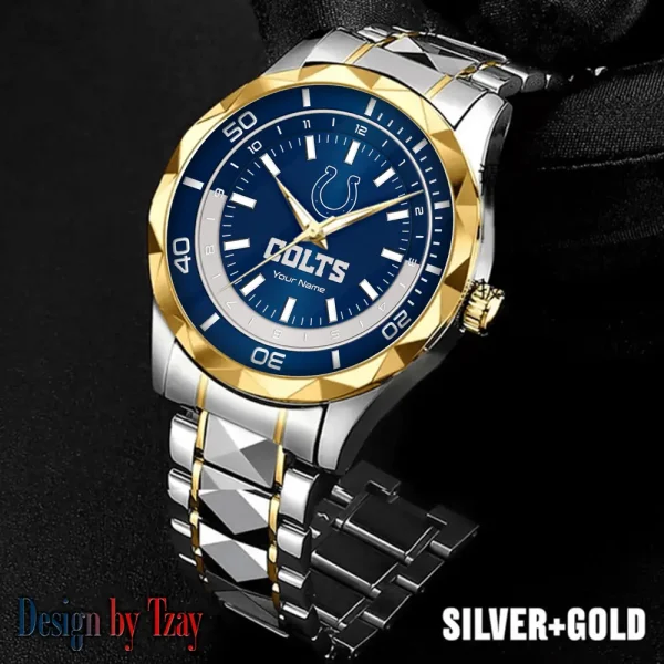 Indianapolis Colts Business Watch For Men Automatic Mechanical Stainless Steel Band 2025 SPTDMW526