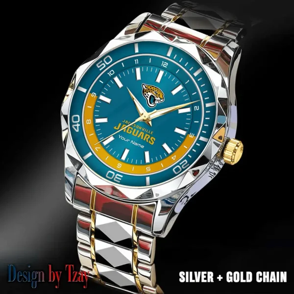 Jacksonville Jaguars Business Watch For Men Automatic Mechanical Stainless Steel Band 2025 SPTDMW527