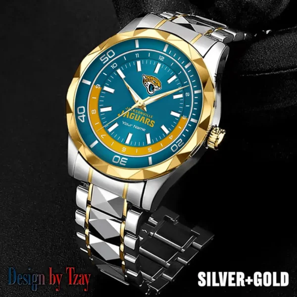Jacksonville Jaguars Business Watch For Men Automatic Mechanical Stainless Steel Band 2025 SPTDMW527 - Image 2