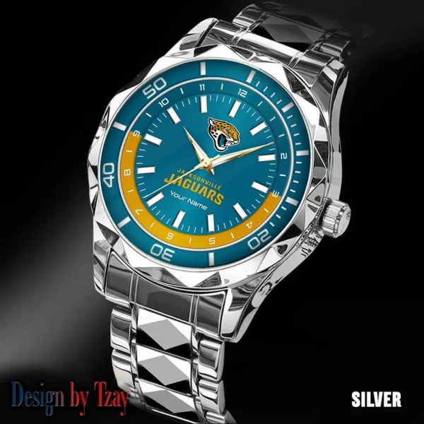 Jacksonville Jaguars Business Watch For Men Automatic Mechanical Stainless Steel Band 2025 SPTDMW527 - Image 3