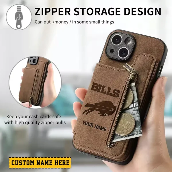 Buffalo Bills Zipper Cards Solt Wallet Leather Case New 2025 SPTZCSWLC100 - Image 2