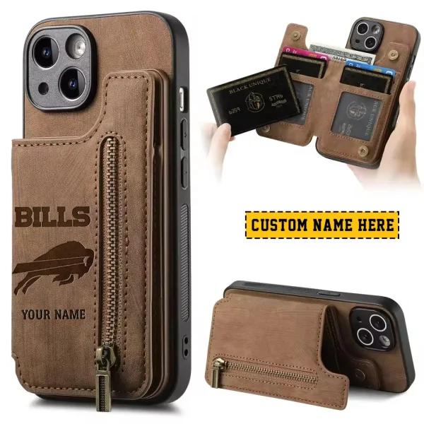 Buffalo Bills Zipper Cards Solt Wallet Leather Case New 2025 SPTZCSWLC100