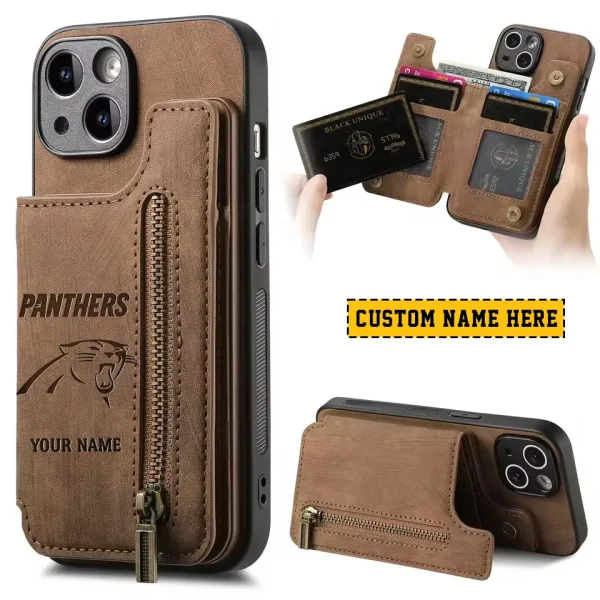 Carolina Panthers Zipper Cards Solt Wallet Leather Case New 2025 SPTZCSWLC101