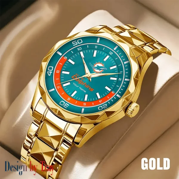 Miami Dolphins Business Watch For Men Automatic Mechanical Stainless Steel Band 2025 SPTDMW532 - Image 2