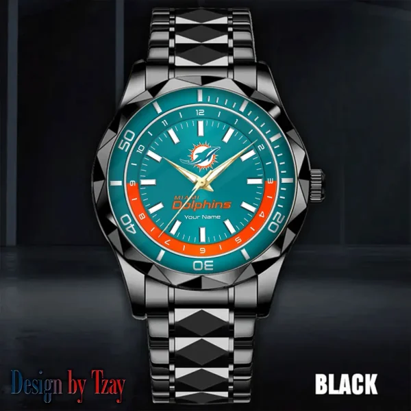 Miami Dolphins Business Watch For Men Automatic Mechanical Stainless Steel Band 2025 SPTDMW532 - Image 3