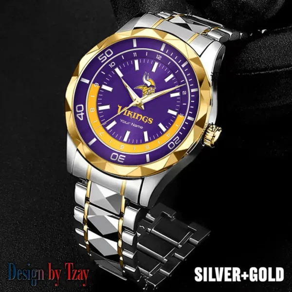 Minnesota Vikings Business Watch For Men Automatic Mechanical Stainless Steel Band 2025 SPTDMW533