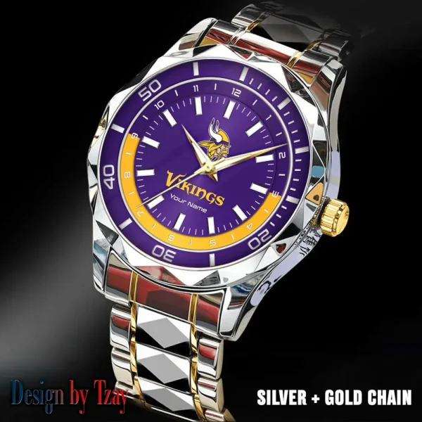 Minnesota Vikings Business Watch For Men Automatic Mechanical Stainless Steel Band 2025 SPTDMW533 - Image 2