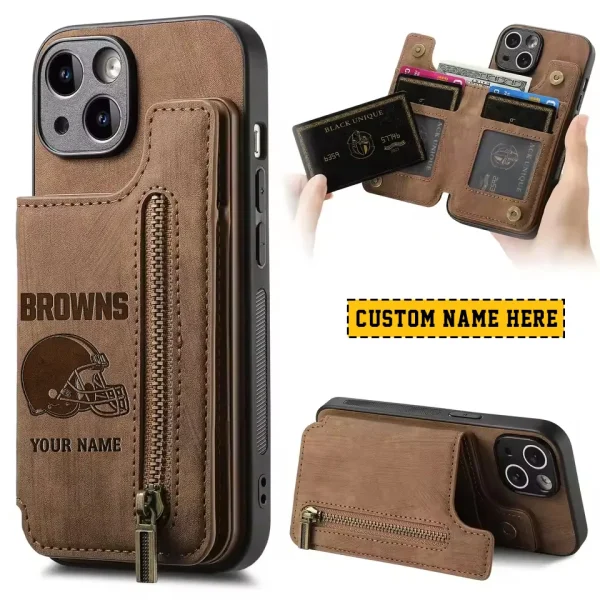 Cleveland Browns Zipper Cards Solt Wallet Leather Case New 2025 SPTZCSWLC104