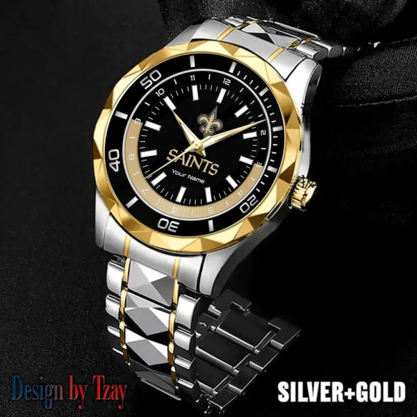 New Orleans Saints Business Watch For Men Automatic Mechanical Stainless Steel Band 2025 SPTDMW535 - Image 3