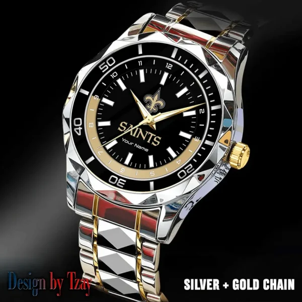 New Orleans Saints Business Watch For Men Automatic Mechanical Stainless Steel Band 2025 SPTDMW535 - Image 5