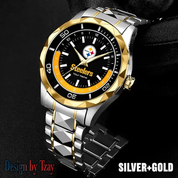 Pittsburgh Steelers Business Watch For Men Automatic Mechanical Stainless Steel Band 2025 SPTDMW539 - Image 4