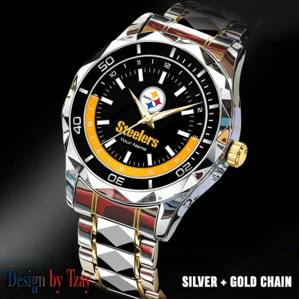 Pittsburgh Steelers Business Watch For Men Automatic Mechanical Stainless Steel Band 2025 SPTDMW539 - Image 5