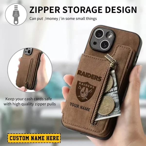 Las Vegas Raiders Zipper Cards Solt Wallet Leather Case New 2025 SPTZCSWLC113 - Image 2
