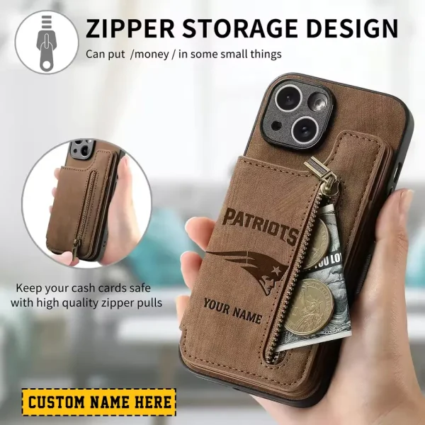 New England Patriots Zipper Cards Solt Wallet Leather Case New 2025 SPTZCSWLC118 - Image 2