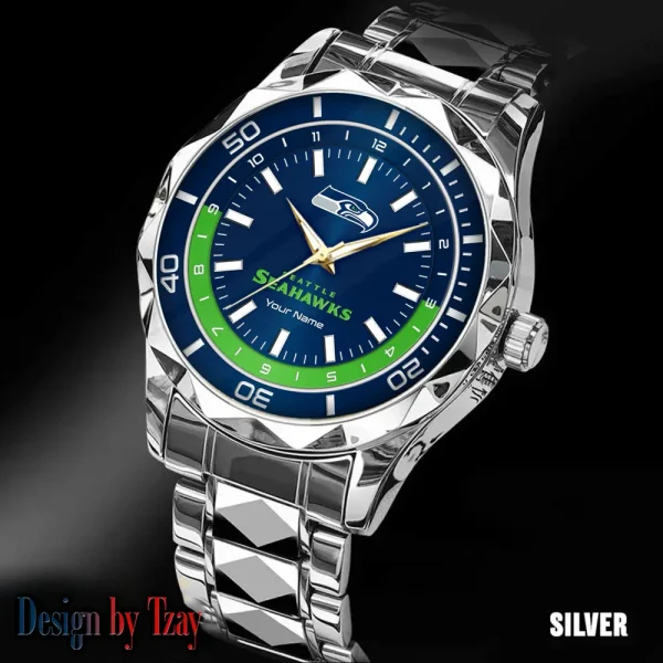 Seattle Seahawks Business Watch For Men Automatic Mechanical Stainless Steel Band 2025 SPTDMW542 - Image 2