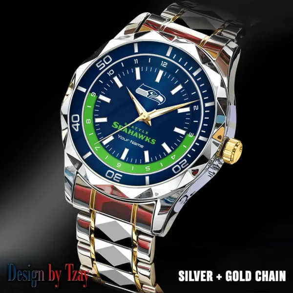 Seattle Seahawks Business Watch For Men Automatic Mechanical Stainless Steel Band 2025 SPTDMW542 - Image 5