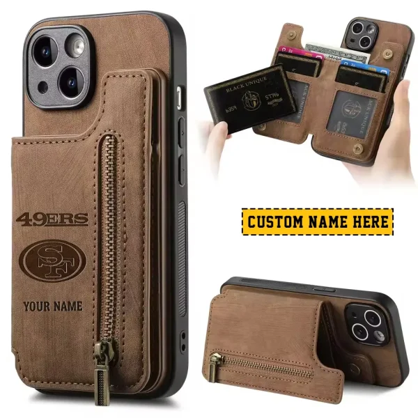 San Francisco 49ers Zipper Cards Solt Wallet Leather Case New 2025 SPTZCSWLC124