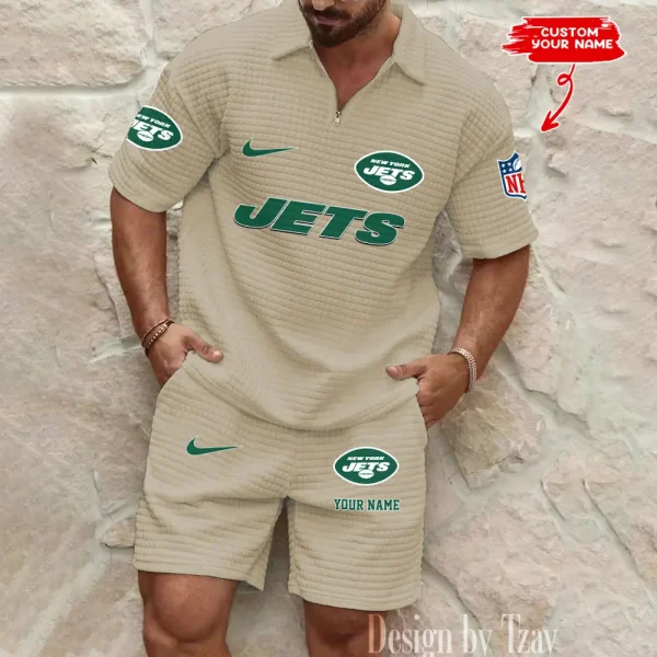 New York Jets Men's Waffle Knit Short Sleeve Slim Fit Soft Summer And Shorts BSPTWHZSS304 - Image 4
