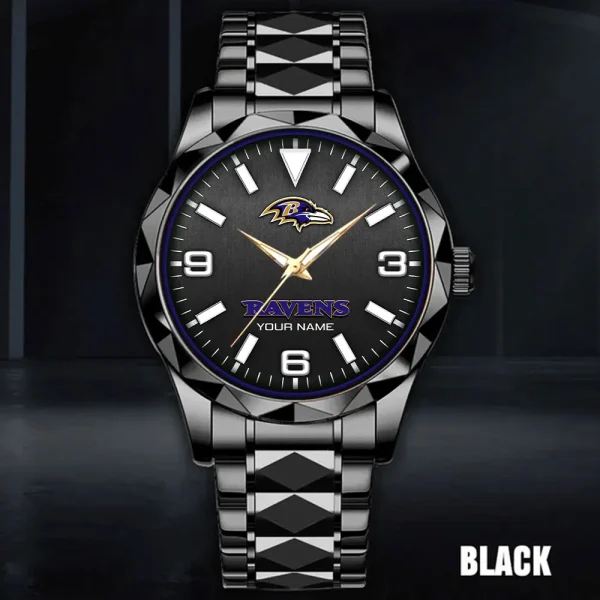 Baltimore Ravens Business Watch For Men Automatic Mechanical Stainless Steel Band 2025 SPTDMW547 - Image 3