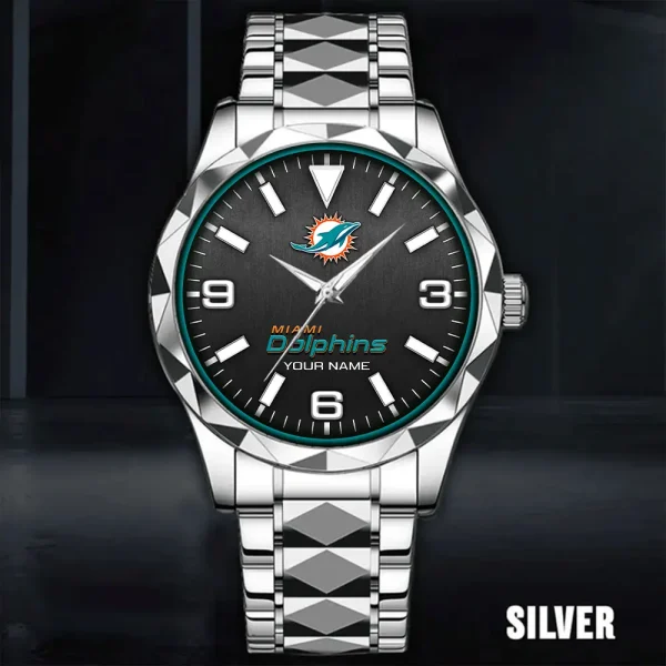 Miami Dolphins Business Watch For Men Automatic Mechanical Stainless Steel Band 2025 SPTDMW564 - Image 5